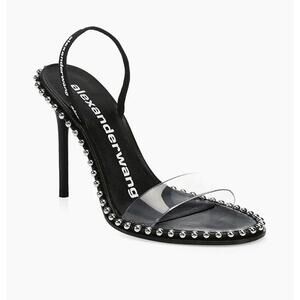 Alexander Wang Sling back Logo Nova Studded High Heel Open Toe Sandals US 8 EU38